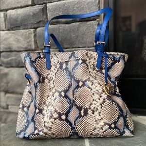 Michael Kors Blue Snakeskin Pattern Bag